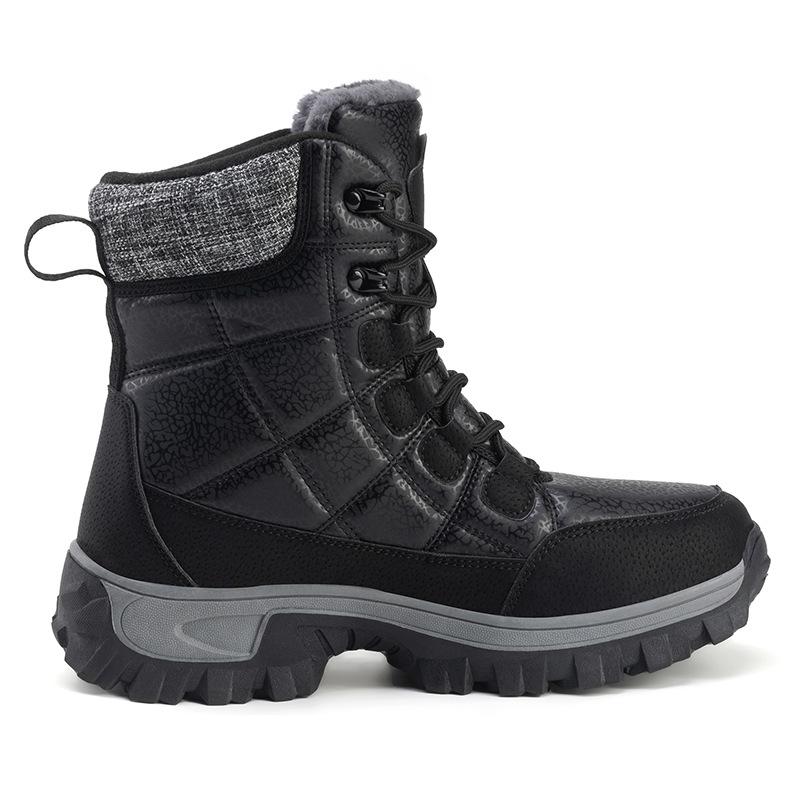 

Unisex Thickened Winter Snow Boots with Fleece, Non-Slip Casual Large Cotton Shoes 45 чорний