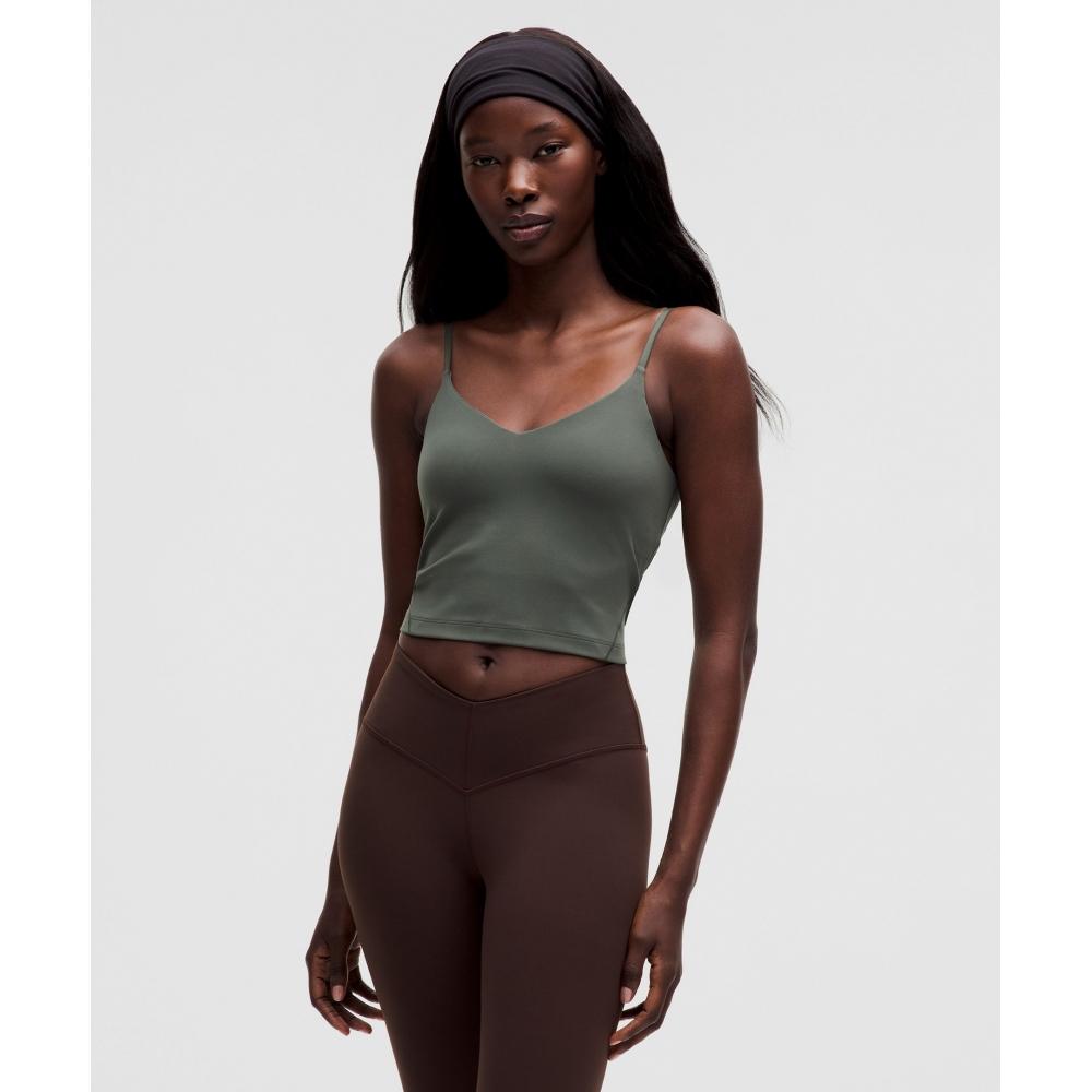 

Lululemon Align Cropped CAmi TAnk Top Light Support A B Cup dArk Forest