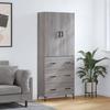 Vidaxl Vitrine Carvalho Sonoma Cinza 69,5X34X180Cm Material Derivado de Madeira