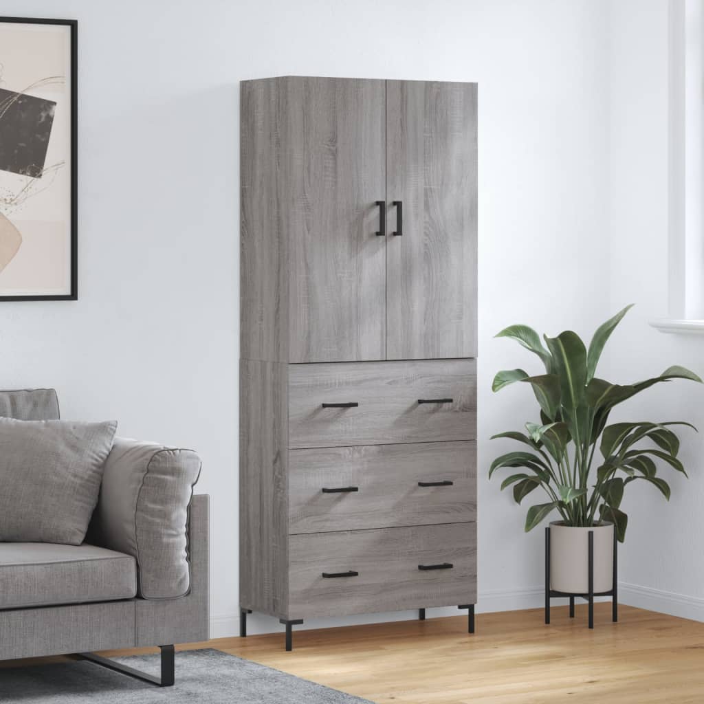 Highboard Grey Sonoma 69.5 x 34 x 180 cm Particleboard