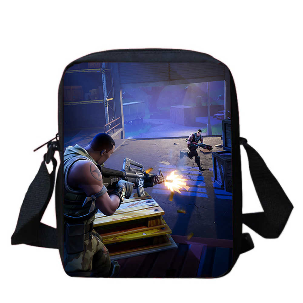 Cute Fortnite Cartoon Shoulder Crossbody Bag, Unisex Kids Aged 6-14 Portable Printed Small Bag for Daily School Travel Use