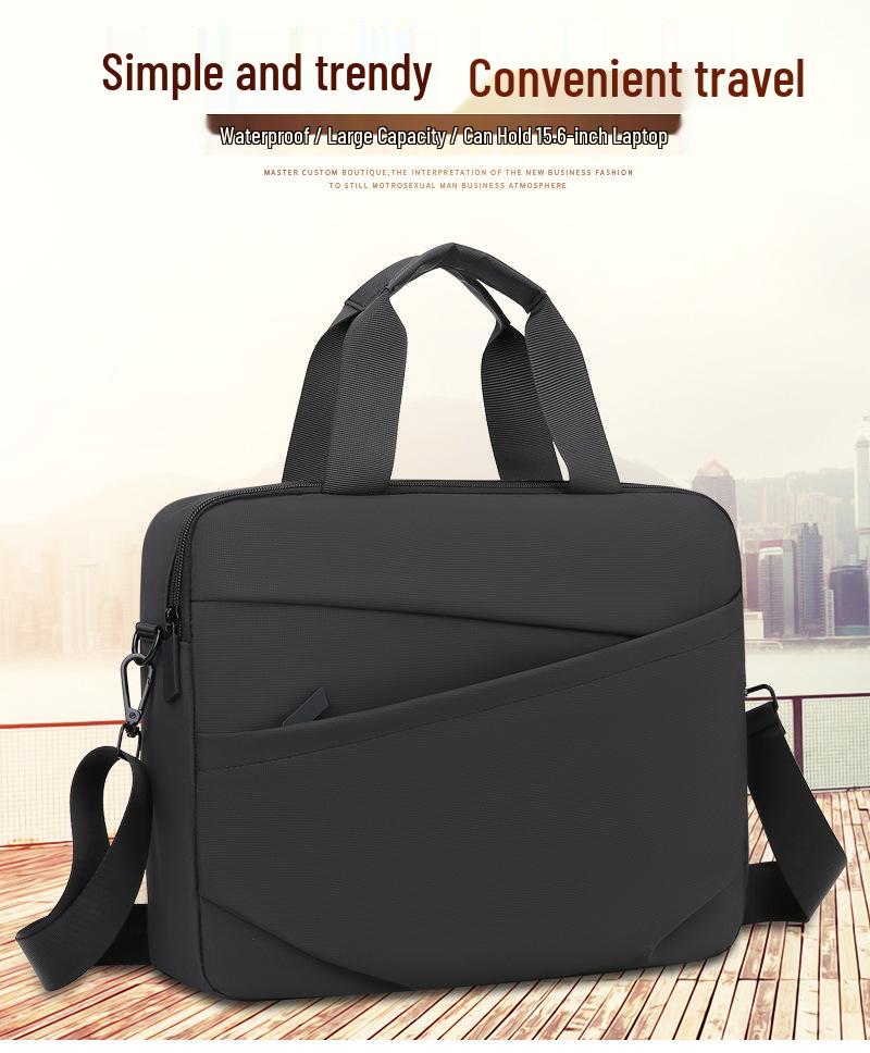 Customized Men's 15.6'' Business Casual Crossbody Tote Laptop Bag with Logo Print