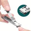 Ultra Thin Nail Clippers Portable Nail Cutters With Cow Leather Cover Superior Texture Stainless Steel Manicure Tool