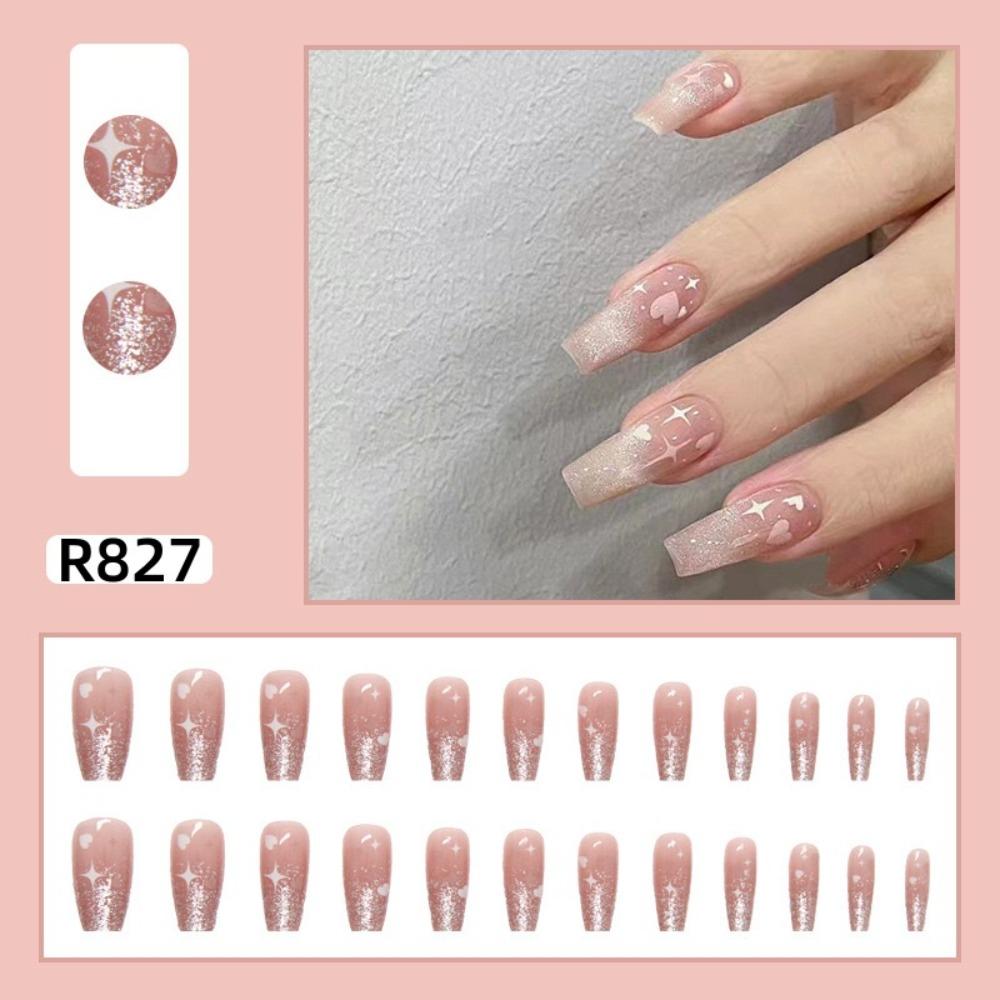 Frühling und Sommer Wind Tragen Nagel Reiner Wunsch Nagelpflaster Aufhellend Abnehmbares Nagelstück Langes und kurzes Nagelstück Fertigprodukt