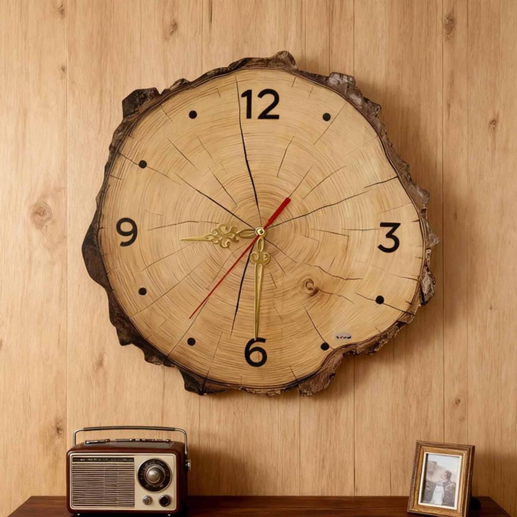 Rustic Wall Clock Made of [material Not Specified], Quiet, for Classrooms, Cafes,