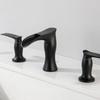 Black Waterfall Basin Faucet Double Handle Three Holes Bathroom Mixer Taps Crane Widespread Bathroom Deck Mounted Sink Tap
