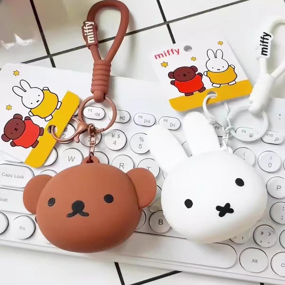 Miffy Boris Silicone Coin Purse Cute Cartoon Mini Earphone Bag Pendant Coin Storage Bag Toy Gift for Gril