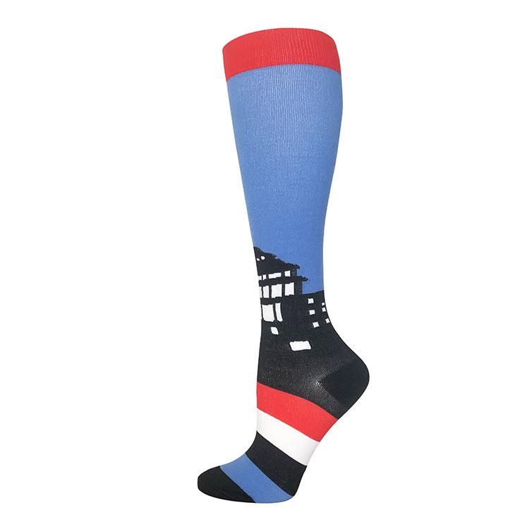 Compression Socks Outdoor Riding Elastic Sports Banana Pear Cartoon Cherry Dog Cat Toucan Stockings Pressure Compress