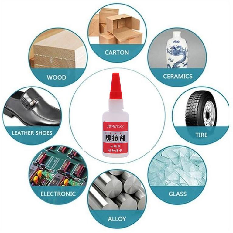 1/2 Stück Sekundenkleber, starker Klebstoff, Sekundenkleber, schnelltrocknender Cyanacrylat-Kleber für Holz, Gummi, Leder, Kunststoff, Metall, Strass-Schmuck, Heimwerkerarbeiten