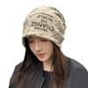 Fashion Thin Bonnet Letter Print Beanie Loose Wasteland Style Vintage Beanie Streetwear Design Casual Pullover Hat Unisex