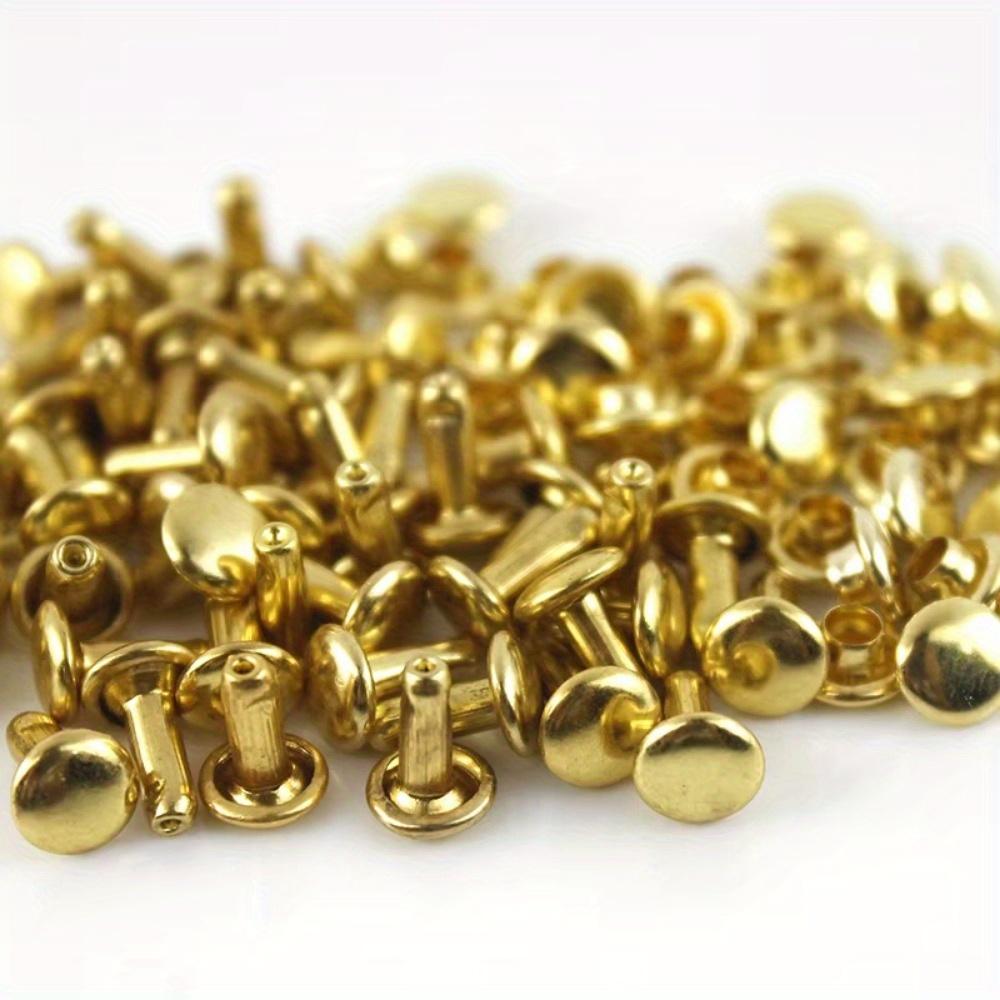100sets/bag Metal Double Cap Rivets Studs Round Rivet for Leather Craft Bag Belt Garments Hat Shoes Pet Collar Decor