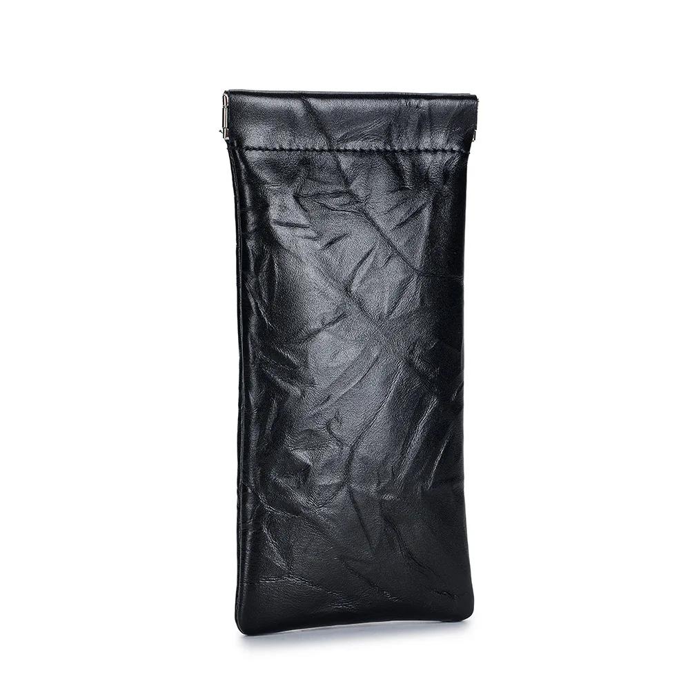 

Sunglass Eyeglass Glasses Case Soft Genuine Leather Portable Travel Glasses Cover Squeezed Sunglasses Pouch Bag for Women Men