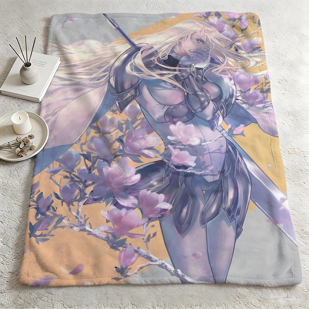 Anime CClaymoree Throw Warm Soft Flannel Blanket Multiuse for Sofa Bed Camping Travel Nap
