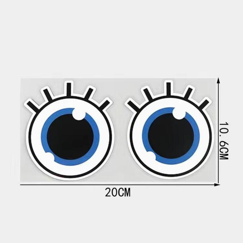 

Автомобильная наклейка с креативными мультяшными круглыми глазами, закрывающая царапины, декоративная водонепроницаемая наклейка на аккумулятор автомобиля. 20×10.6CM