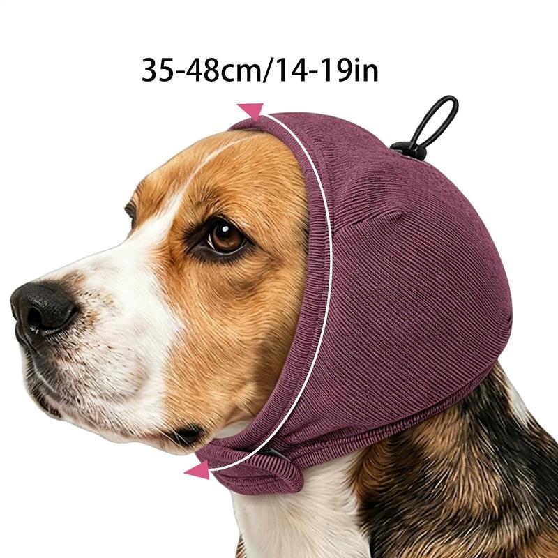 Noise Cancelling Dog Ear Muffs Adjustable Elastic Calming Hoodie Dog Ear Wrap For Hearing Protection Grooming Bathing Thunder