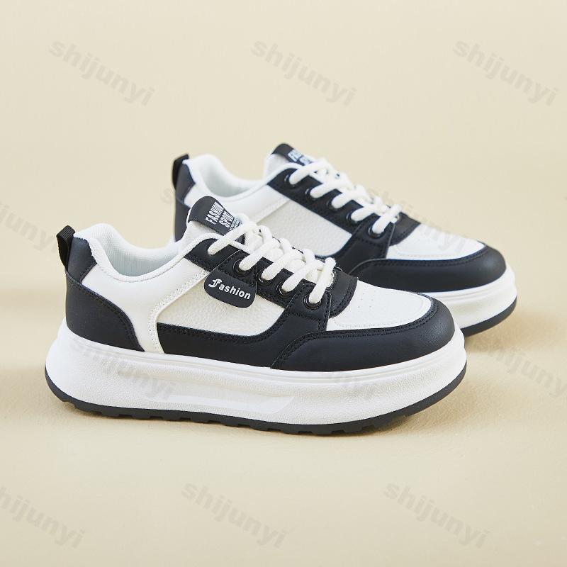 Women's White Sneakers Spring Autumn New Height Increase Non Slip Comfort Running Shoes Fashion Cross Tied Outdoor Casual Shoes