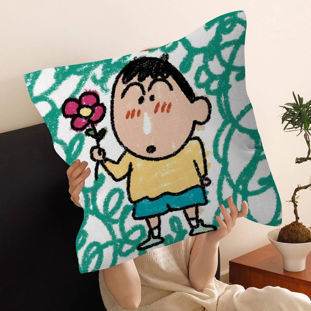 Cartoon Kawaii Anime CCrayon SShinChan Pillow Cover Sofa Cushion Cover Home Room Decoration Children Gift