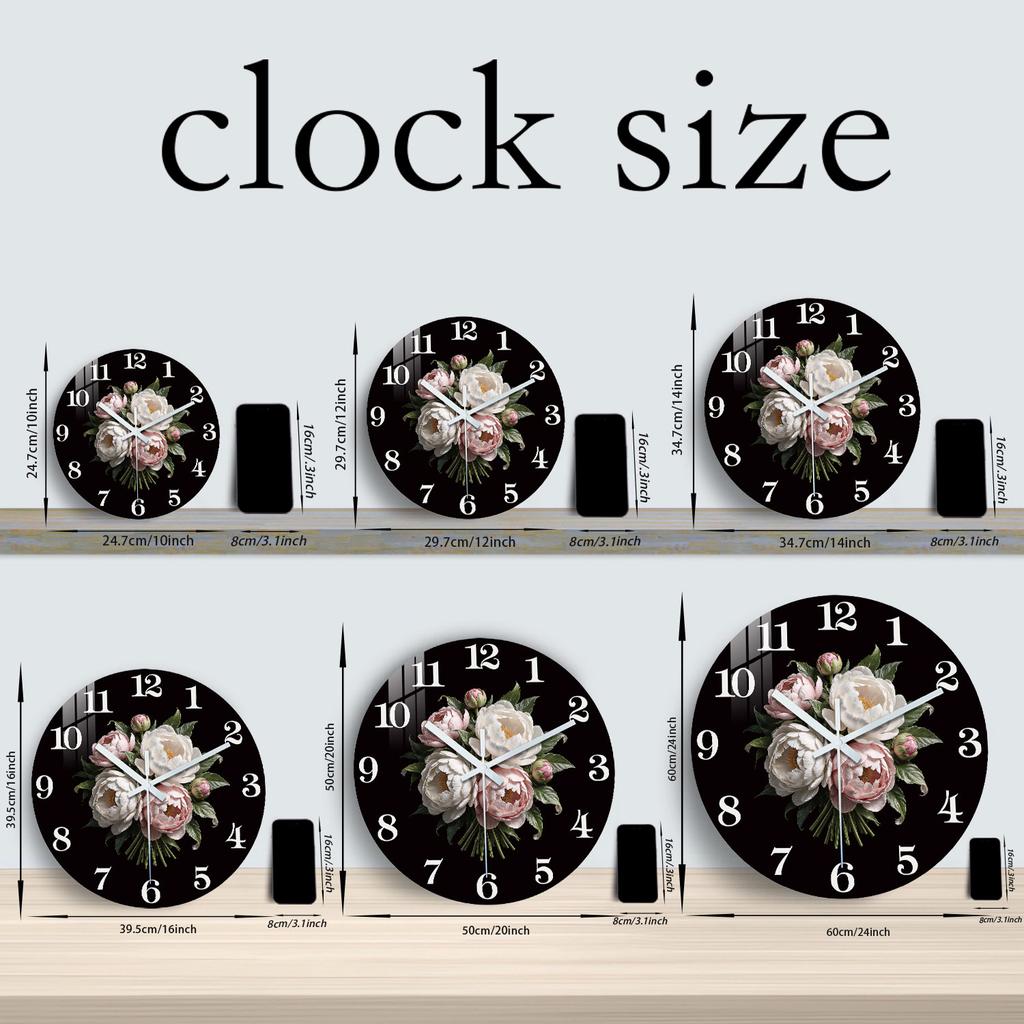 High-Standard-Quality Floral High-Quality Pattern High-Quality Wooden High-Quality Wall High-Quality Clock 10-24Inch High-Quality Silent