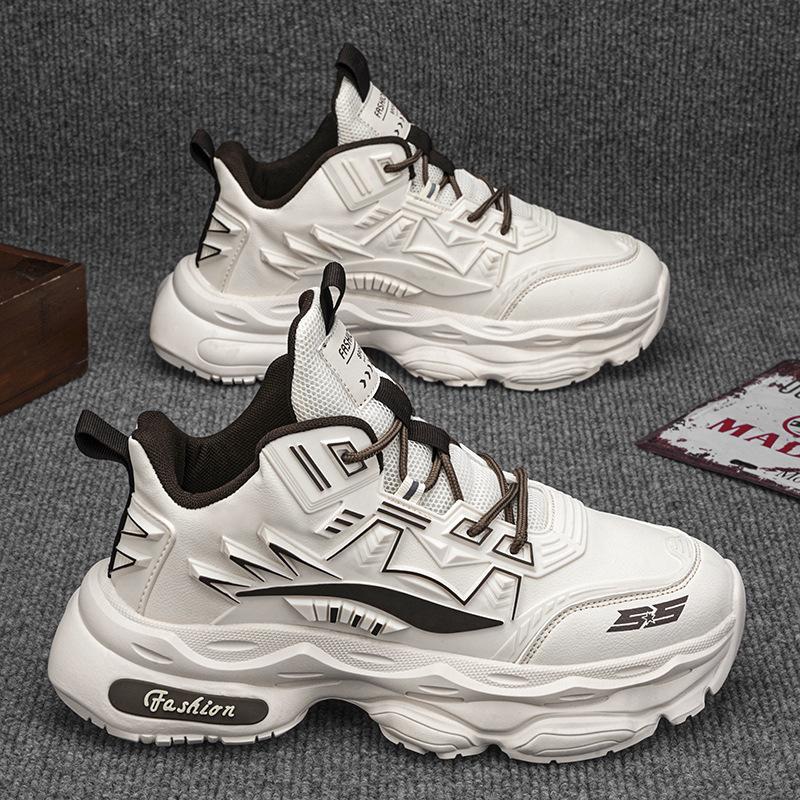 

Мужская обувь большого размера 45, осень-зима 2024, новая 46, дышащая спортивная и повседневная обувь, высокие меховые туфли для папы 39 бежевый