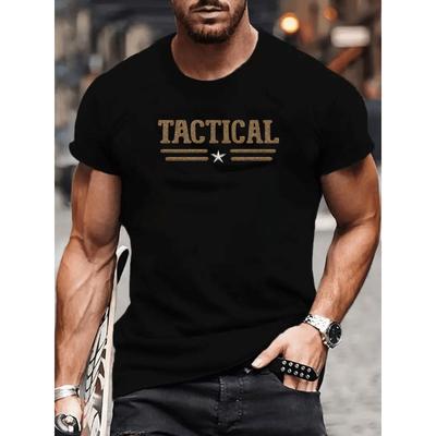 Taglie europee Stile tattico Stampa con lettere e stelle, Nuovi arrivi per la primavera, Top a maniche corte, T-shirt casual a maniche corte