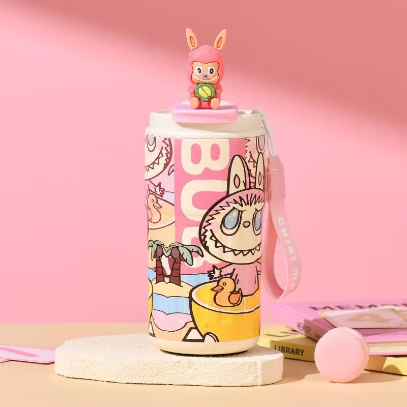 316 Stainless Steel Thermos Cup Cartoon Pattern Matra Cloth Coffee Cup Outdoor Portable Car Cup
