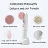 Electric Silicone Face Cleansing Brush Waterproof 2 In 1 Double Head, Sonic Vibration Facial Pore Cleaner Skincare Beauty Tool