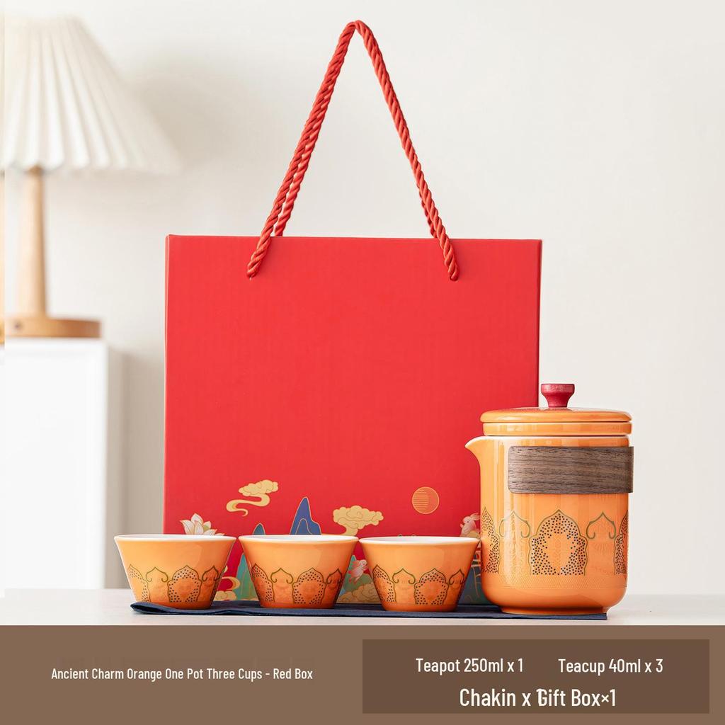 Portable Ceramic Travel Tea Set - Outdoor, Camping, Custom Souvenir Tea Brewing Kit with Kuaike Cup