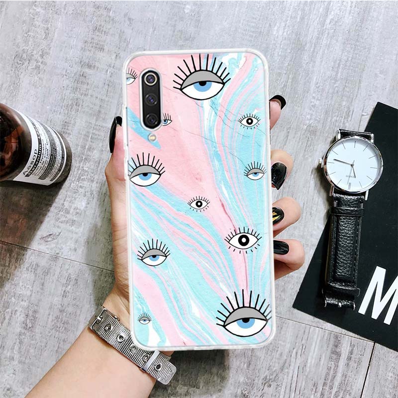 Evil Eye Gold Foil Phone Case For Xiaomi Redmi Note 10 9 8 11 Pro 11T 11S 10S 9S 9A 9C 9T 8T 8A 7 7A 5 Art Pattern Cover Coque