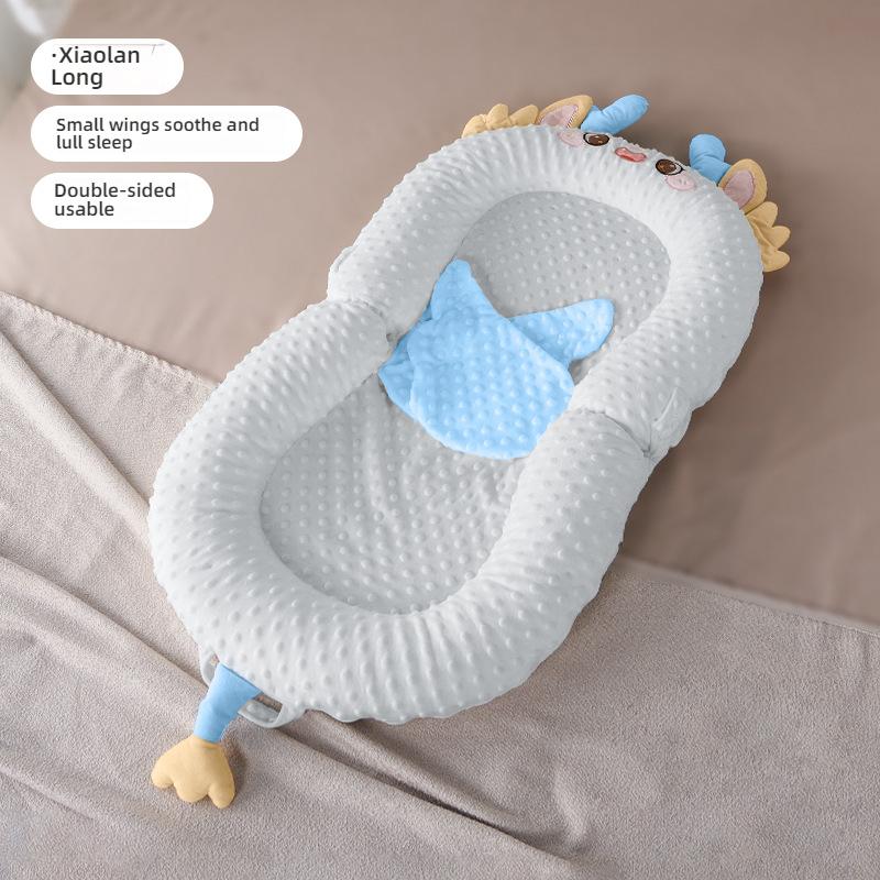 

Успокаивающая кроватка для новорожденных с наклонной подушкой и подставкой для ног и стойкой для игрушек для комфортного гнездышка Little Blue Dragon Single