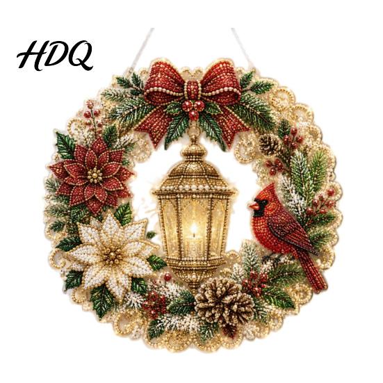 Home Decoration Ornaments Christmas Faux Pearl Art Hanging Ornament Kit Acrylic Glowing Holiday Decor Garden for Tree Window DIY Festive Pendant