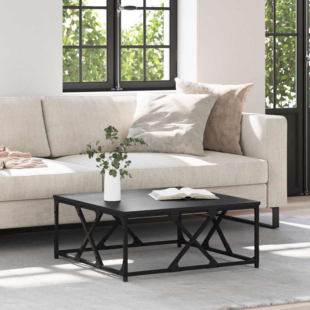 Coffee Table Black Oak Effect 70 X 70 X 30 Cm Engineered Wood