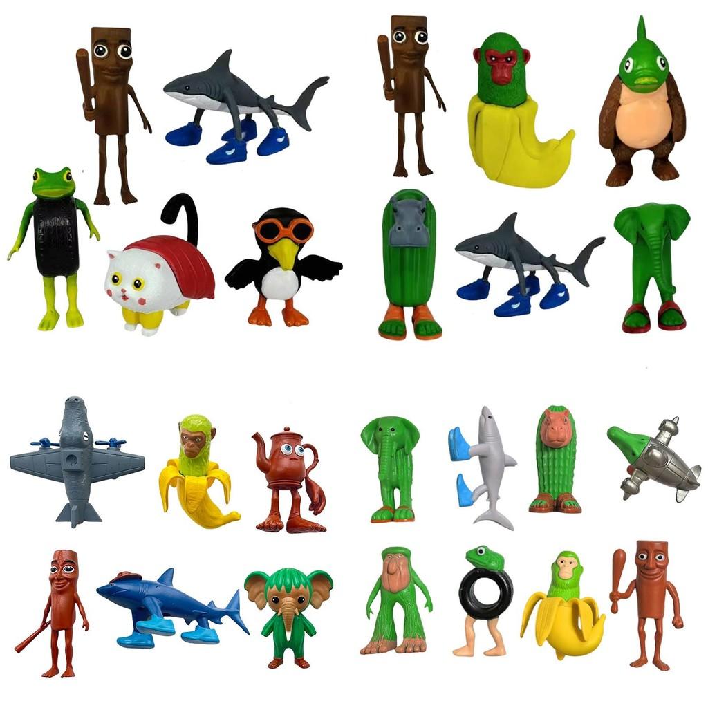 Italian Brainrot Al Pvc Figurine Set With Shark And Wooden Bucket For Collectors And Kids