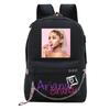 Pop Singer Ariana Grande Ariana Print Chain Webbing Backpack Multipurpose Backpack