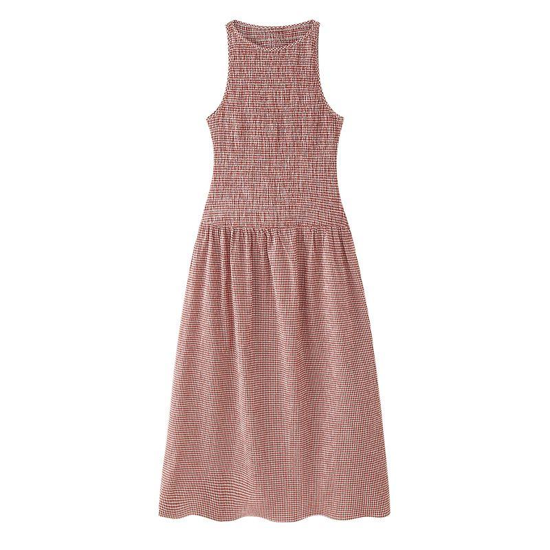 

Kaslead New Arrival Women s Clothing Fashion Style Fashion Minimalist Grid Midi Skirt Dress 3067329061 Image color L