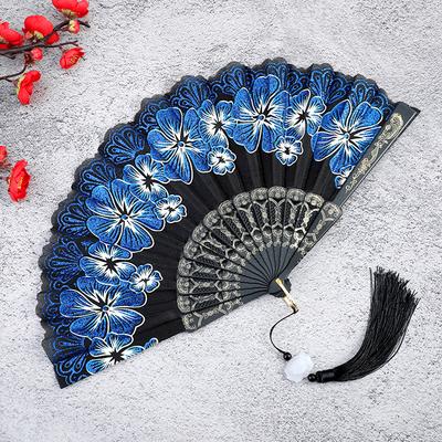 1PC Folding Fan Fashion Photo Prop Portable Sakura Pattern Party Favor Antique Style Hand Held Dance Fan