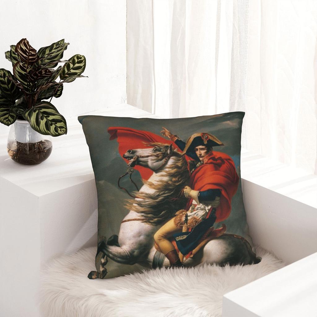 Napoleone Bonaparte Attraversa le Alpi Belvedere Federa Cuscino Poliestere Copricuscino Decorazione Jacques-Louis David Federa Cuscino