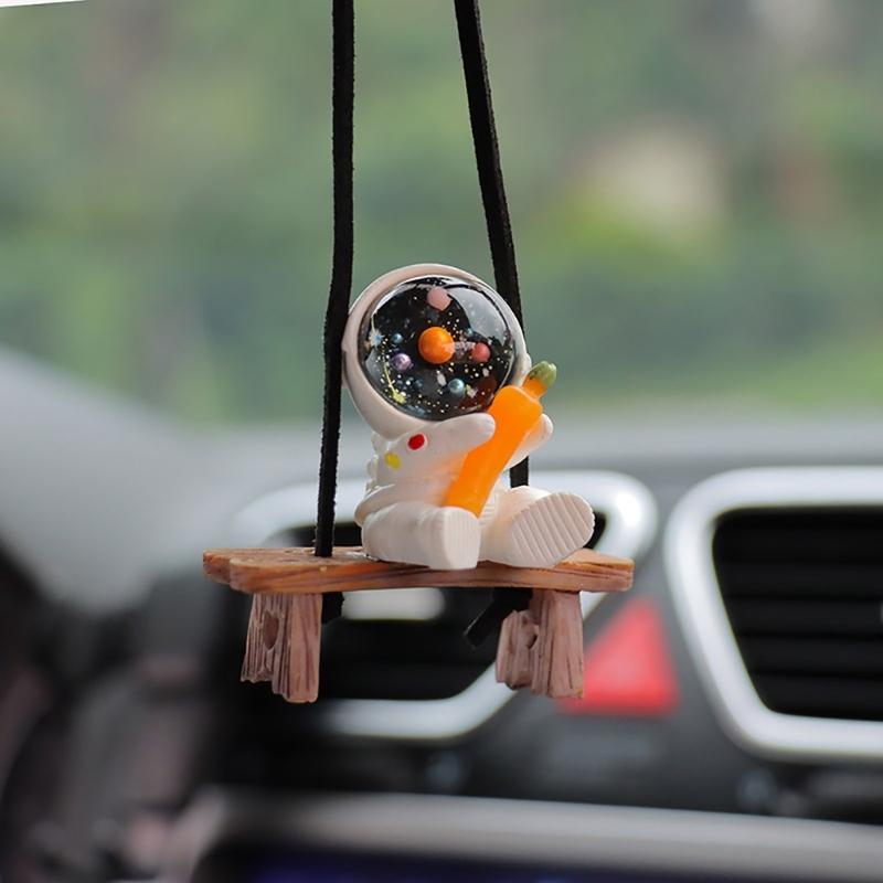 Cute Decoration Pendant Cartoon Astronaut Car Rearview Mirrors Hanging Pendant