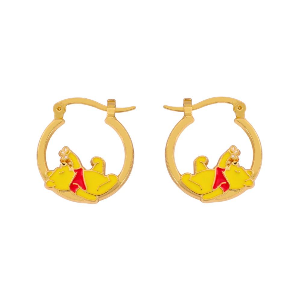 Tuiying003 Women's 1Pair Sweet Cute Anime Pooh Bear Earrings Kawaii Y2k Winnie The Pooh Ear Studs For Girl Ear Drop Accessories Gifts
