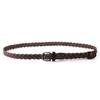 Boho Chic Braided Cotton Linen Waist Belt With Metal Pin Buckle Women Thin Black Adjustable Dresses Jeans