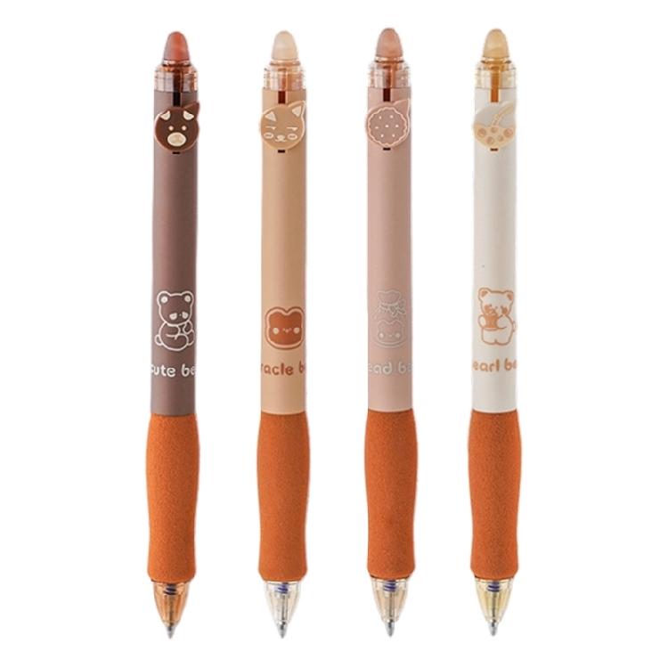 4Pcs Erasable Retractable Gel Pen Ergonomic Foam Grip Erasable Gel Inks Pen 0.5MM Tip Quick Dry for Student Writing