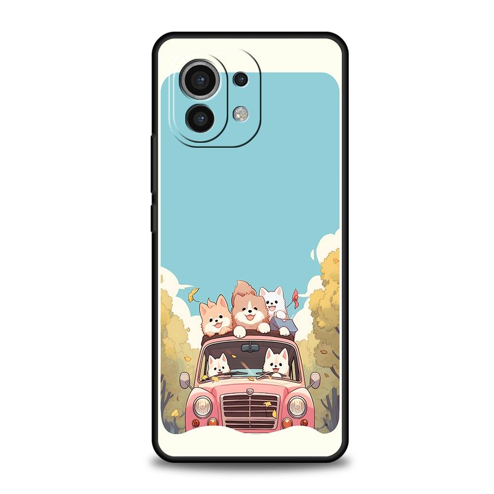 Süße Cartoon Hunde Katzen Fahrzeug Hülle Für Xiaomi Mi 17 15T 15 14 14T 13T 12T Pro 12 13 Lite 5G 11T Poco X6 X7 X5 Pro Weiche Hülle