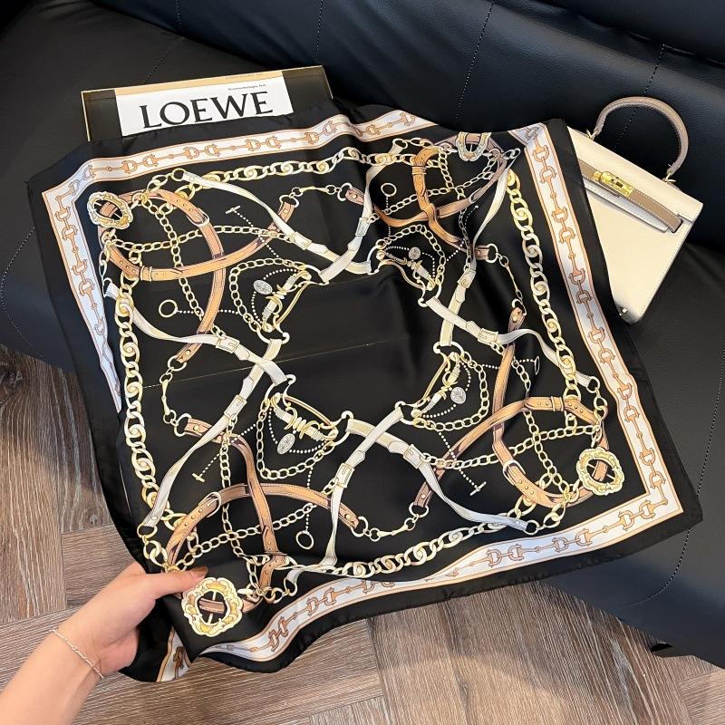 70 Silk Scarves, Square Scarves, High-End Sense, Fashionable And Versatile, Professional Imitation Silk, Small Scarves, Retro Printed Silk Scarves