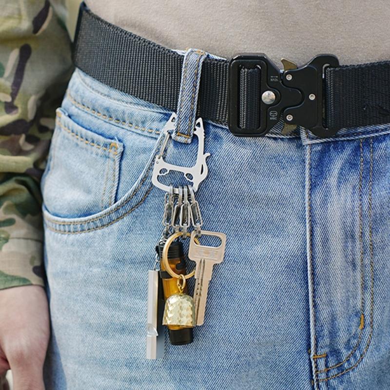 Creative S Hook Lucky Cat Keychain In Stainless Steel Material Perfect For Organizing Keys And Small Items