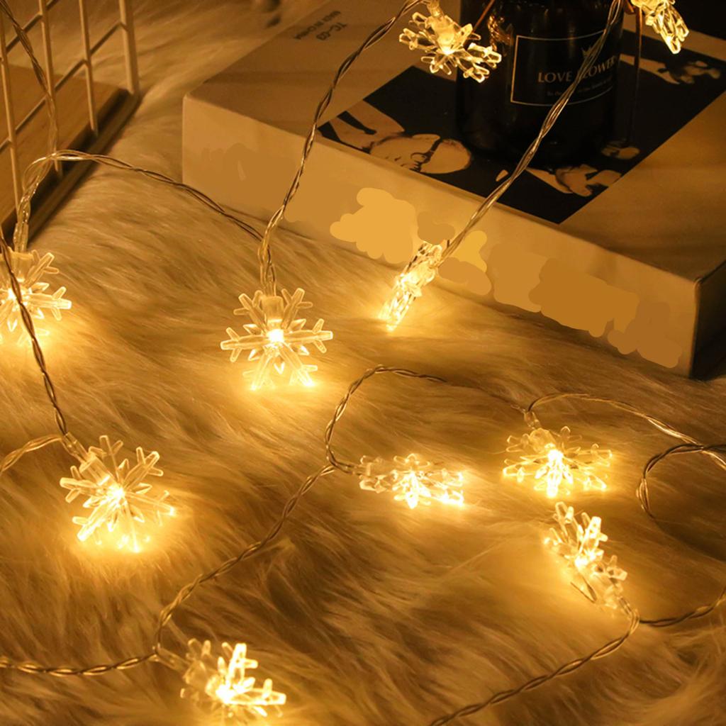 1.5m/10 Lights Christmas Led Snowflake Light String Decorative Lights Christmas Light String