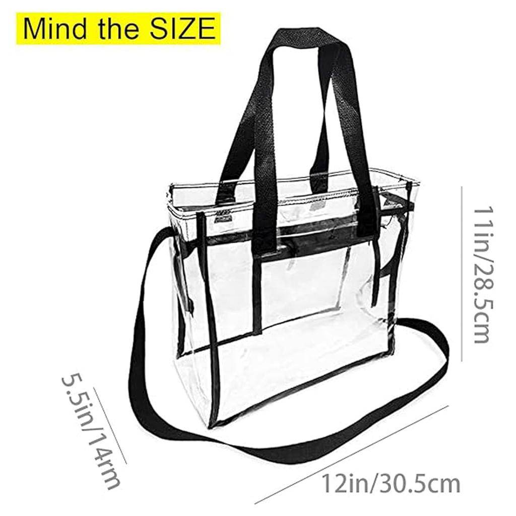 Enkrio Clear Tote Bag, Shoulder Bag, Transparent Tote Bag, Crossbody Bag, Large Capacity, Waterproof, Transparent, Pool Bag, Vinyl Bag, For Office Use