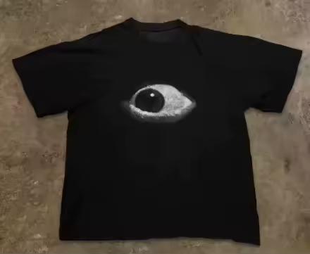 2026 Hot Sale New Vintage Eye-Centric Fashion Trend Halkuku Style Hip-Hop Printed Short-Sleeved T-Shirt Wo Versions