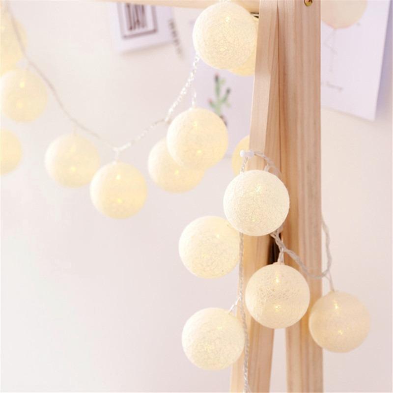 10/20/30 LEDs String Lights Cotton Thread Balls Home Decoration Lamp for Party Wedding Color Light String Christmas Decorations