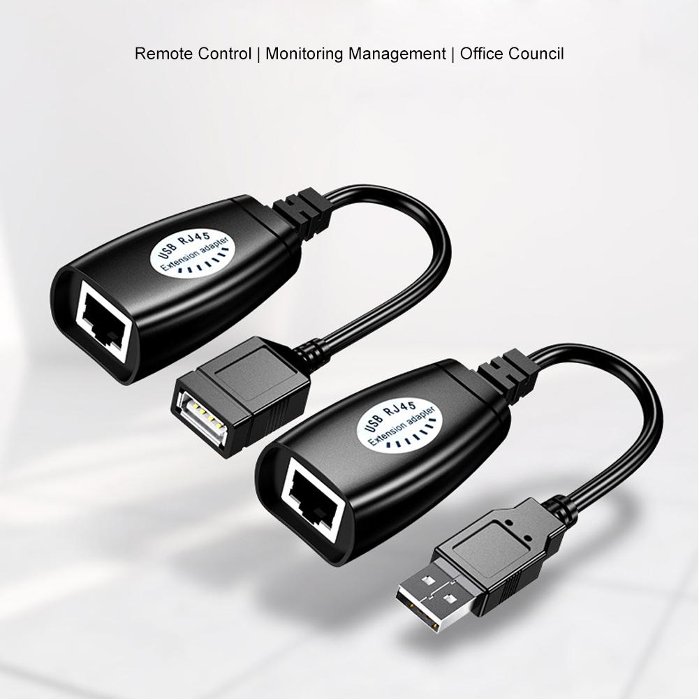 

USB Rj45 Network Ethernet Lan Cable Extender Professional Portable 50m Signal Amplifier чорний