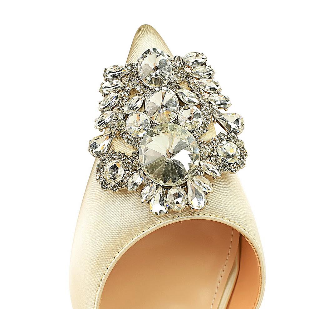 Fashion Rhinestone Kitten Heels Women Pumps Elegant Luxurious Banquet Shoes Pointed High Heels Lady Stilettos 7 Cm 10.5 Cm Heeled Shoes