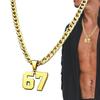 67 Necklace for Women Stainless Steel Unisex Funny Home Decor 67 Holiday Ornament for Fall Garden Daily Indoor Thanksgiving